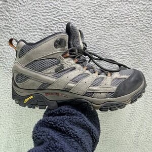 Merrell Moab 2 Mid Waterproof Hiking Boots Mens 9 Gray Suede Vibram Soles J06053